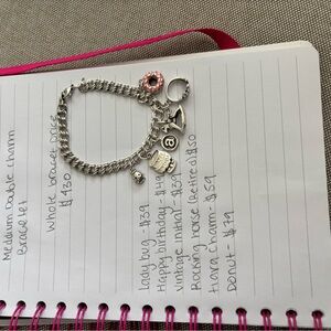 James Avery Silver Charm Bracelet with Pink Accents